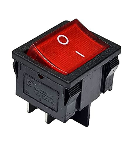 Wippenschalter rote Wippe 4 Pin 6A 250VAC Geräteschalter, 24x21 mm beleuchtet Wippenschalter rote Wippe 4 Pin 6A 250VAC Geräteschalter, 24x21 mm beleuchtet von ChiliTec