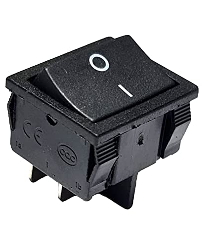 Wippenschalter schwarze Wippe 4 Pin 6A 250VAC Geräteschalter, 24x21 mm von ChiliTec