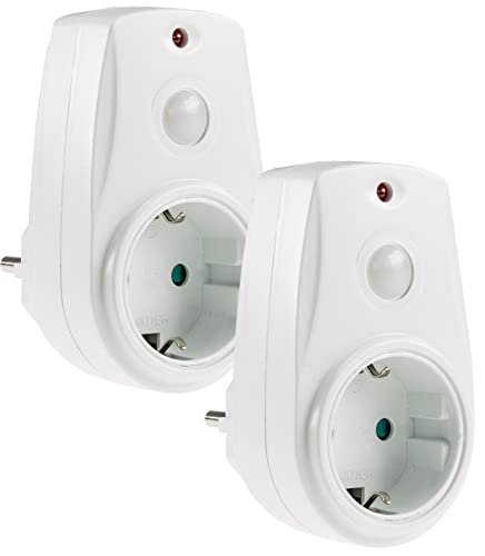 Steckdose mit Dämmerungsschalter 2Stück 10-280 Watt Simuliert Anwesenheit Zwischenstecker mit Dämmerungssensor für Lampen Leuchten 230Volt Weiß von ChiliTec