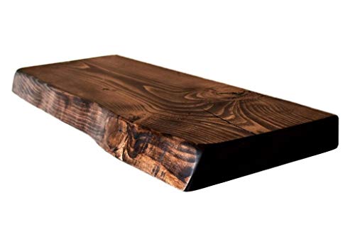 Chill House Waney/Live Edge Rustikal Wandregal 22x4.4cm, Walnuss, 100cm von Chill House