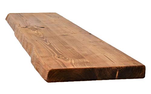 Chill House Waney/Live Edge Rustikal Wandregal 29x3.5cm, Dunkle Eiche, 110cm von Chill House