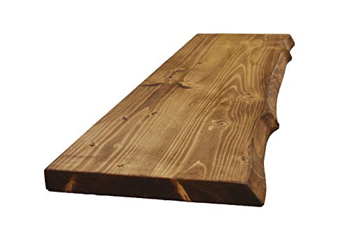 Chill House Waney/Live Edge Rustikal Wandregal 29x4.4cm, Tudor Eiche, 90cm von Chill House