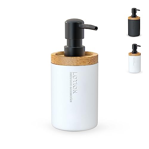 Seifenspender Bad - Seifenspender Weiß - Seifenspender Holz - Bath Soap Dispenser - Badezimmer Zubehör - Spülmittelspender Bad - seifenspender Weiß Matt - Bad Zubehör - Seifenspender Küche von Chill House