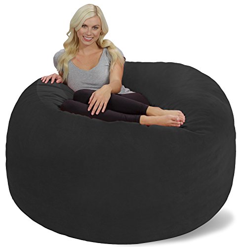 Chill Sack Sitzsack: Riesiger Sitzsack aus Memory-Schaum, großes Sofa mit weichem Mikrofaser-Bezug, dunkelgrauer Kieselstein von Chill Sack