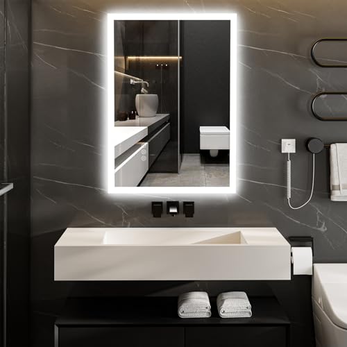 ChillCruiser 60 x 80 cm LED-Badezimmerspiegel Wandmontage beleuchteter Kosmetikspiegel dimmbar beschlagfrei 3-farbige einstellbare Beleuchtung Memory-Funktion horizontale/vertikale Montage ChillCruiser 60 x 80 cm LED-Badezimmerspiegel Wandmontage beleuchteter Kosmetikspiegel dimmbar beschlagfrei 3-farbige einstellbare Beleuchtung Memory-Funktion horizontale/vertikale Montage von ChillCruiser