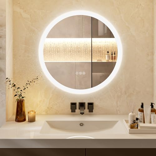 ChillCruiser 600MM Runder LED-Badezimmerspiegel mit Touch-Schalter dimmbaren Hintergrundlichtern Antibeschlag 3 Farbmodi Speicherfunktion Wandspiegel ChillCruiser 600MM Runder LED-Badezimmerspiegel mit Touch-Schalter dimmbaren Hintergrundlichtern Antibeschlag 3 Farbmodi Speicherfunktion Wandspiegel von ChillCruiser