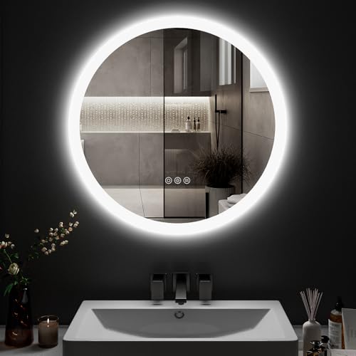 ChillCruiser 700MM runder LED-Badezimmerspiegel mit Touch-Schalter dimmbare Hintergrundbeleuchtung Antibeschlag 3 Farbmodi Memory Funktion Kosmetikspiegel ChillCruiser 700MM runder LED-Badezimmerspiegel mit Touch-Schalter dimmbare Hintergrundbeleuchtung Antibeschlag 3 Farbmodi Memory Funktion Kosmetikspiegel von ChillCruiser