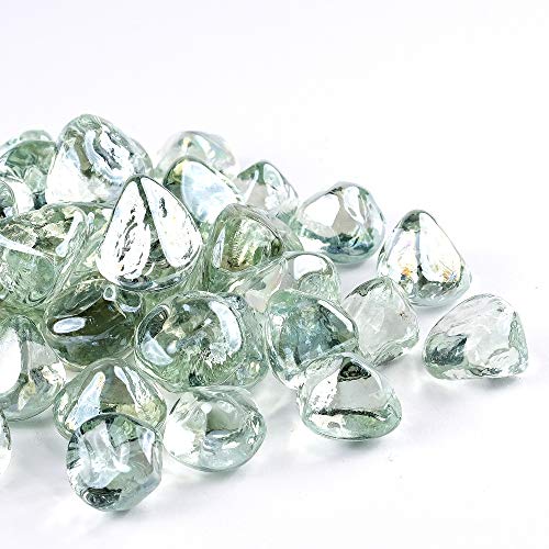 Chilli Cosmos Feuerglas Diamant 2.5 cm Feuerstelle Glasstein für Gas oder Propan Feuerstelle (4,5 kg Kristallweiß) Geschenkpaket von Chilli Cosmos
