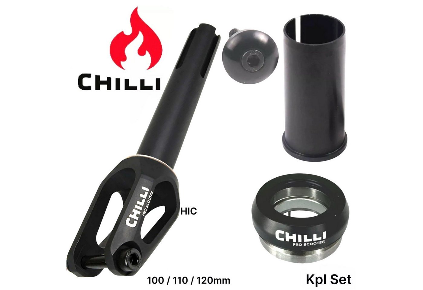 Chilli Pro Scooter Stuntscooter Chilli Pro Scooters Slim Cut Stunt-Scooter Fork HICKit+Headset Schwarz Chilli Pro Scooter Stuntscooter Chilli Pro Scooters Slim Cut Stunt-Scooter Fork HICKit+Headset Schwarz von Chilli Pro Scooter