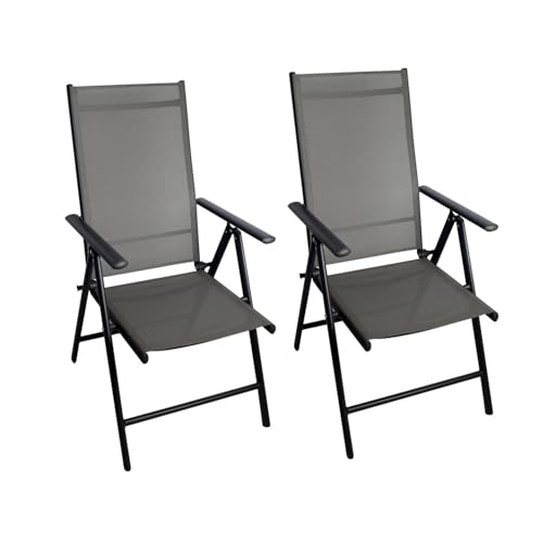 Chillroi® Klappsessel Aluminium 2er Set 7-Fach verstellbar witterungsbeständig Gartenstuhl Hochlehner Klappstuhl von Chillroi