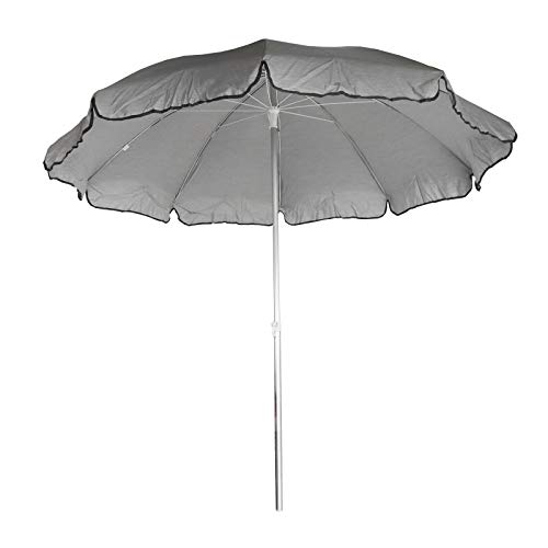 Chillvert Pacific Sonnenschirm für den Garten aus Aluminium, Ø 240 cm, Grau, Anti-UV 50, fettabweisend, Teflon von Chillvert