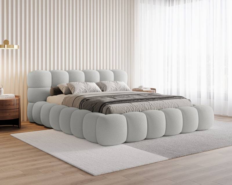 Chilly Möbel Polsterbett Stone Grau Bouclé Stoff 180x200 cm mit Stauraum Quelle 83 von Chilly Möbel