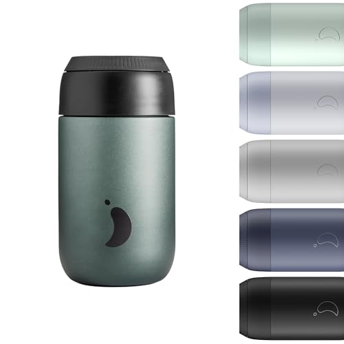 Chilly's Serie 2 Isolierter Kaffebecher - Doppelwandige Tasse mit Deckel - BPA-Freier Edelstahl - Ombre - Slate, 340ml von Chilly's