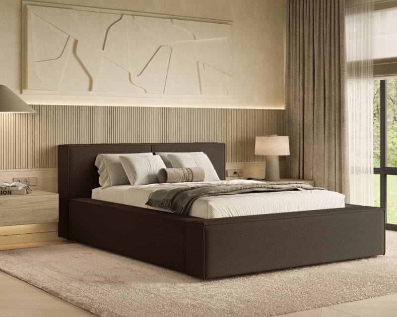 Chilly. Polsterbett Lugano Braun Quelle25 160x200cm mit Stauraum - modernes Design von Chilly.