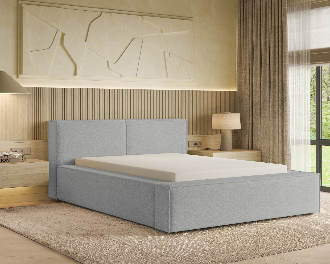 Chilly. Polsterbett Lugano Grau Quelle83 200x200cm mit Stauraum - modernes Design von Chilly.