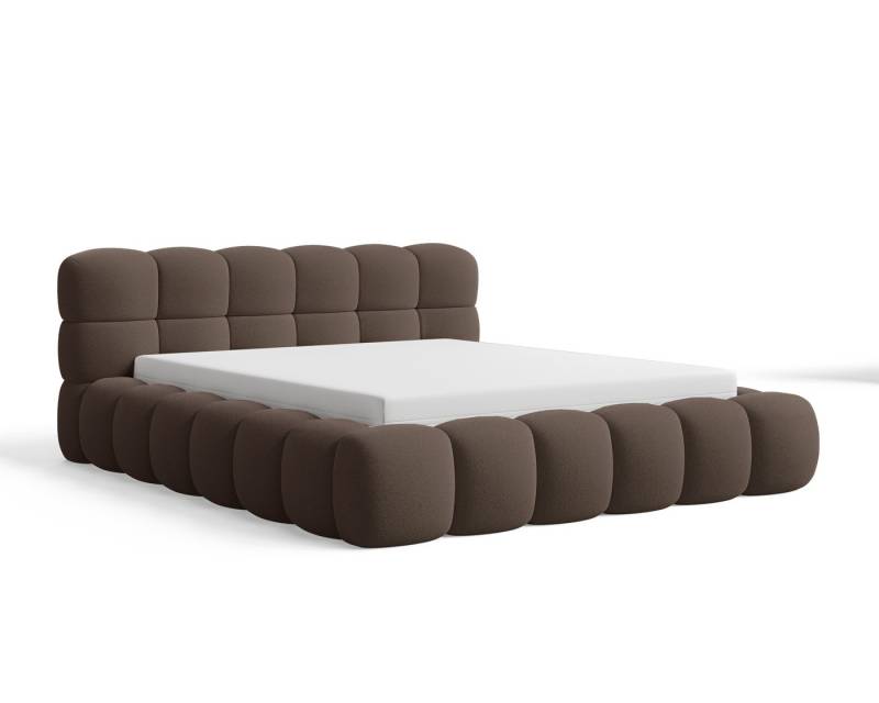 Chilly Möbel Polsterbett Stone Braun Bouclé Stoff 140x200 cm mit Stauraum Quelle 25 von Chilly Möbel