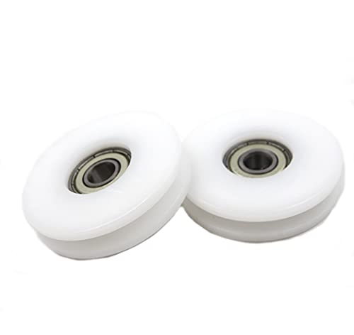 Chiloskit 2 Stück 50 mm U-Nut Nylon Kugellager Führungsrolle Rollen Rolle für 6, 8,10 mm Seil, 608zz Riemenscheiben-Lager von Chiloskit