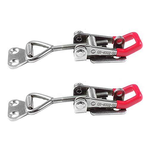 2Stück Kipphebelverschluss, Gehäuse Riegel Spannschloss Hebel Riegel Einstellbare Schnappverschluss Haltekapazität Türverriegelung Eckbefestigung Befestigungsknopf Toggle Latch(150 kg GH-4001) von Chiloskit