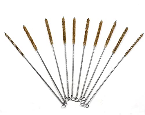 Chiloskit Rohrbürsten-Set, 6 mm, Messingdraht, Rohrbürste, Reinigungswerkzeug, langer Griff, Borstenreinigung, 6 mm/10 mm/14 mm (6 mm), 10 Stück von Chiloskit