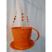Orange Tasse Und Untertasse Besteck Windspiel Orange Tasse Und Untertasse Besteck Windspiel von ChimeAfterChimeAgain
