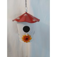 Rotes Und Weißes Vogelhaus Besteck Windspiel von ChimeAfterChimeAgain