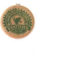 Rainforest Alliance Home Decor Stickerei Wand Kunst Leinen Sack Wanddekoration Eco Chic Frosch Strukturiert Wandbehang Shabby von ChinaCatVintage