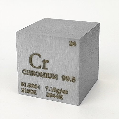 25,4 mm Chrom-Metallwürfel 117 g 99,5 % graviertes Periodensystem von Chinaium