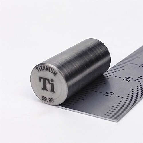 Metallstange aus reinem Titan, 99,95%, 7 g, 10 mm Durchmesser x 20 mm lang von Chinaium