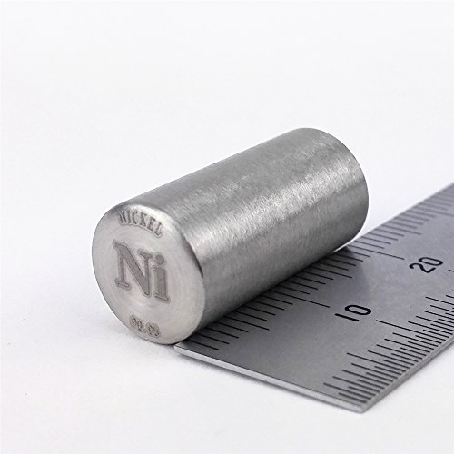 Reiner Nickel-Metallstab, 99,95 %, 14 g, 10 Durchmesser x 20 mm Länge, Element Ni Exemplar. von Chinaium