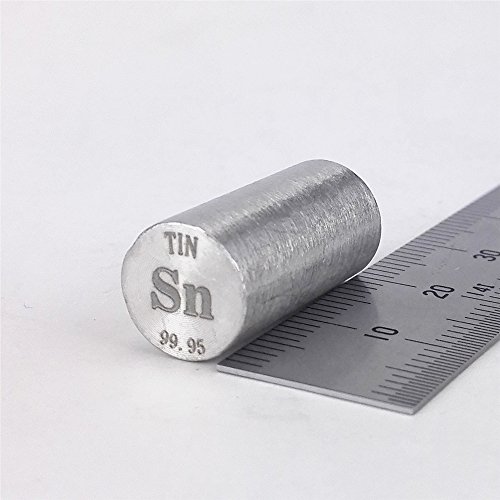 Reiner Zinn-Metallstab, 99,95 %, 11 g, 10 Durchmesser x 20 mm Länge, Element Sn Exemplar. von Chinaium