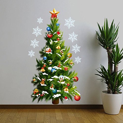 Chinatera Wandsticker, großer Weihnachtsbaum, abnehmbarer Aufkleber, Wandtattoo, Weihnachtsdekoration von Chinatera