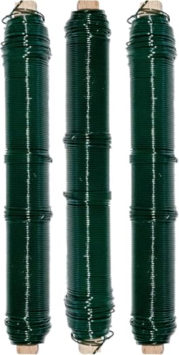 Grünlackierter Wickeldraht | 0,65 mm, 38 m Rolle | Langlebig und einfach zu handhaben | Ideal für Garten, Basteln und Floristik | Bindedraht in lebendigem Metall-grün von Chinchilla