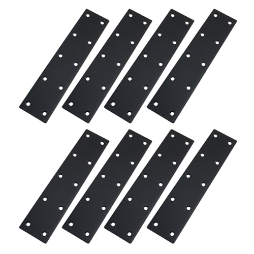 Chinflly 8 Stück Edelstahl 22,5 x 5 cm Metallplatte mit Löchern, gerade Halterung, Reparaturplatte, Regalstütze mit Schrauben für Holzschränke, Möbel von Chinflly