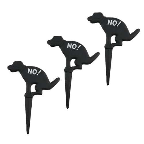 Chinflly Schilder mit Aufschrift "No Pooping Dog" für Hof, Keep Dogs Off Rasen, schwarzes Eisen, Rasenschild mit Aufschrift "No Dog Poop Hof", 3 Stück Chinflly Schilder mit Aufschrift "No Pooping Dog" für Hof, Keep Dogs Off Rasen, schwarzes Eisen, Rasenschild mit Aufschrift "No Dog Poop Hof", 3 Stück von Chinflly