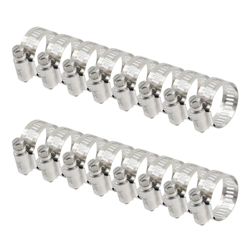 Chinflly Schlauchschellen, 304 Edelstahl, Kraftstoffleitung, Schlauchschellen, verstellbar von 1,4 cm - 2,7 cm, Rohrschellen für Sanitär, Automobil, 16 Stück Chinflly Schlauchschellen, 304 Edelstahl, Kraftstoffleitung, Schlauchschellen, verstellbar von 1,4 cm - 2,7 cm, Rohrschellen für Sanitär, Automobil, 16 Stück von Chinflly