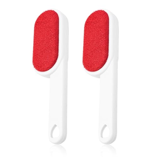 2 x Fusselbürsten, Kleiderbürste, Fusselbürste für Alltagsfussel, Reise-Fusselbürste, Doppelseitige Fusselbürste, für Kleidung, Autositzbezüge, Decken, Tierhaare von Chingcoo