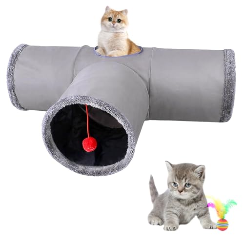 Katzenspielzeug,Faltbarer Katzen Tunnel, Bunny Tunnel, 3-Wege Katzen Tunnel mit Spielball, Haustier Spielzeug,Kleintiere Tunnel, Katze Tunnel Geeignet für Innen und Außenbereich Katzenspielzeug,Faltbarer Katzen Tunnel, Bunny Tunnel, 3-Wege Katzen Tunnel mit Spielball, Haustier Spielzeug,Kleintiere Tunnel, Katze Tunnel Geeignet für Innen und Außenbereich von Chingcoo