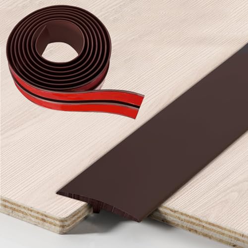 5cm×300cm Übergangsprofil, T Profil Übergangsleiste Selbstklebend, PVC Türschwellen Leiste Übergangsprofil für Verbindungsböden Parkettböden Laminate (Braun) von Chingcoo