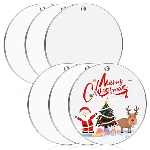 6 Stück Acrylplatte Rund, Glasplatte rund 20cm, Acrylplatte Transparent, Geeignet für DIY Malerei, Herstellung von Dekorativen Anhängern und Präsentation von Produkten von Chingcoo