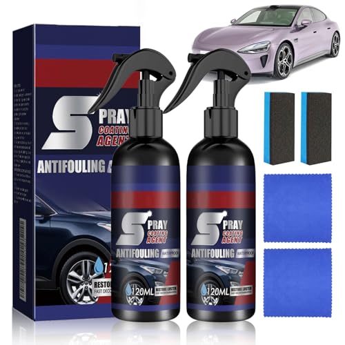 Chingcoo 2 Stück Car Coating Spray, Auto-Beschichtung Spray, Car Nano Spray, Spray Coating Agent, 3 In 1 High Protection Fast Coated Car Nano Spray Chingcoo 2 Stück Car Coating Spray, Auto-Beschichtung Spray, Car Nano Spray, Spray Coating Agent, 3 In 1 High Protection Fast Coated Car Nano Spray von Chingcoo