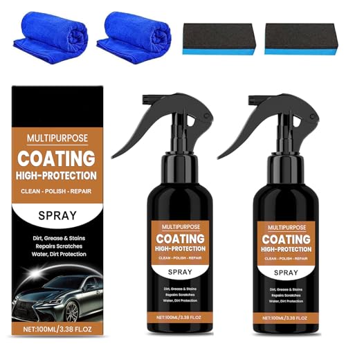 2 Stück Car Scratch Remover, Nexa Turbo Shine Spray Auto, 3 In 1 High Protection Fast Coated Car Nano Spray, Reparatur und Schutzbeschichtung für Alle Autos von Chingcoo
