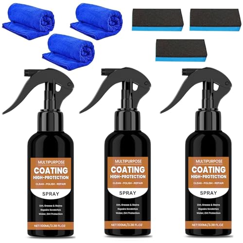 3 Stück Car Scratch Remover, Nexa Turbo Shine Spray Auto, 3 In 1 High Protection Fast Coated Car Nano Spray, Reparatur und Schutzbeschichtung für Alle Autos von Chingcoo