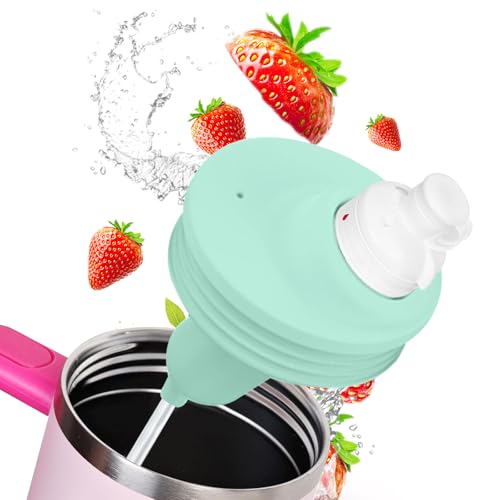 Chingcoo Cup Lid für Stanley Cup 40 oz, kompatibel mit Cirkul-Geschmacksstiften, wiederverwendbarer Becherdeckel, Silikon Cup Lid, Stanley Cup Straw Cover, Grün von Chingcoo