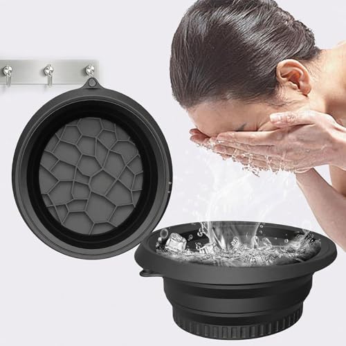 Chingcoo Eisbad Schüssel, Waschschüssel Faltbar mit Eingebauter Eiswürfelschale, Schnell Kühlendes Lindern Haut, Portable Silicone Foldable Facial Ice Bath Bowl Kommt von Chingcoo