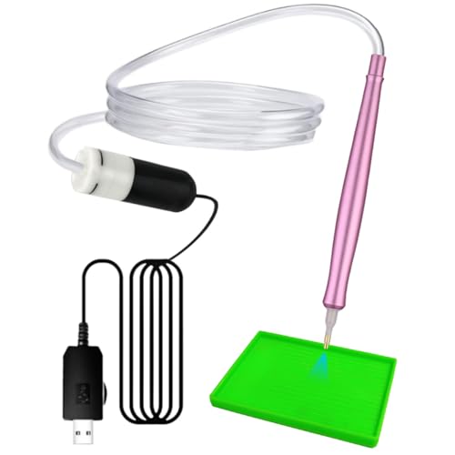 Chingcoo Elektrischer Diamond Paint Pen, Innovativer Elektrisch Diamond Painting Stift mit Mikro Vakuum, Diamond Painting Zubehör, inkl. USB-Kabel und Weiteres Zubehör(Rosa) von Chingcoo