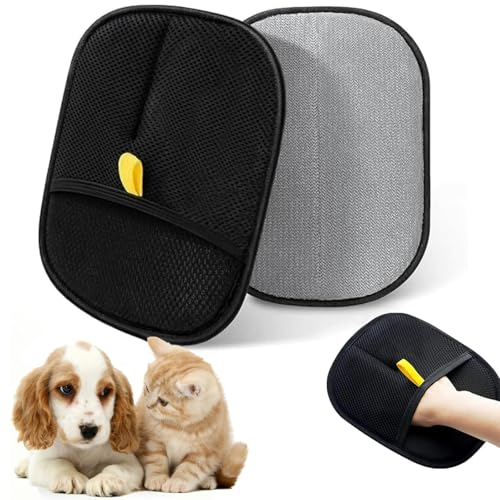 2 Stück Haarentfernungs Handschuh für Haustiere, Statische Haarentfernungshandschuhe, Wiederverwendbare Tierhaarentferner Handschuh für Sofas Kleidung Reinigung Entfernen Von Haaren Und Pflegen von Chingcoo