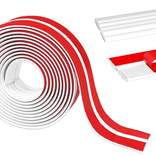 Flexible Zierleisten Selbstklebend Deckenleisten,Selbstklebend Kantenschutz Leisten,Flexible Weichsockelleiste für Türen, Fenster, Wände, Küche, Fliesen Einfach Schneidbar von Chingcoo