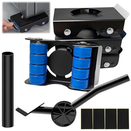 Möbelheber, Möbel Transportroller Set, Verbesserter Möbelheber mit Bremsen, möbeltransportrollen FüR Möbel, Möbelrollen Transportrollen, Möbelroller Umzugsset, Maximale Belastung 350 Kg von Chingcoo