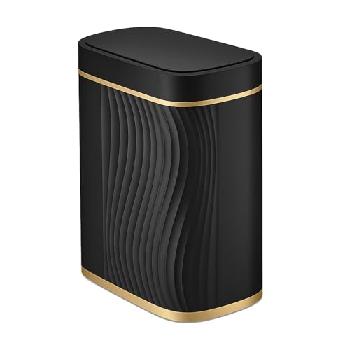 Mülleimer 8l, Smart Sensor Mülleimer Küche mit Deckel, Kosmetikeimer, Mülleimer Bad, Geruchsdicht & Wasserdicht, No Noise, Touchless26,5 x 29.5 x 14 cm (Schwarz) von Chingcoo