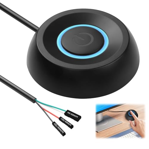 Netzschalter für Desktop Computers, PC Power Button Einschaltknopf für Externer Fernstart, Netzschalter,Externer Fernstart, pc zubehör mit 1,8 m PVC Kabe von Chingcoo
